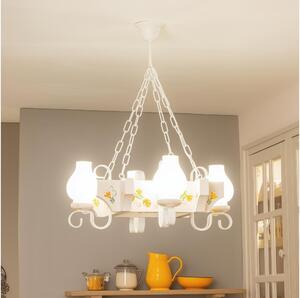 Brilagi - Lampadario a catena QUEEN 4xE14/40W/230V faggio/crema