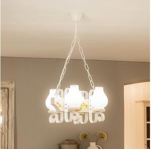Brilagi - Lampadario con catena QUEEN 4xE14/40W/230V faggio/crema