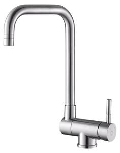 Rubinetto da cucina per finestra – Rubinetto da cucina pieghevole – Rotazione a 360° – Pieghevole a 90° – Acqua calda e fredda – Acciaio inossidabile – Attacco G3/8