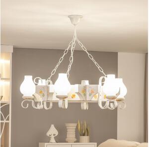 Brilagi - Lampadario a catena QUEEN 6xE14/40W/230V faggio/crema