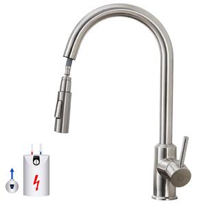 Miscelatore da cucina – Miscelatore a bassa pressione con doccetta estraibile – Due tipi di getto d'acqua – Rotazione a 360° – Acqua calda e fredda – Acciaio inossidabile 304 – Cromato