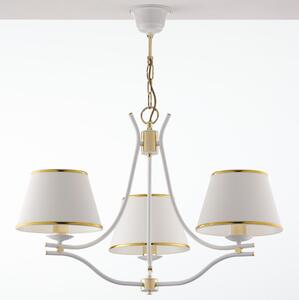 Jupiter 2085 - Lampadario a catena SAMBA 3xE27/15W/230V bianco/oro