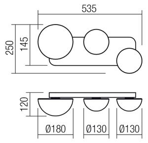 Redo 01-4330 - Applique LED LUMIEN 3xLED/18W/230V 2700/3000K nero