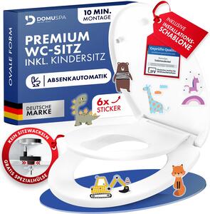 Coperchio WC - Sedile WC con chiusura ammortizzata - Sedile WC antibatterico per bambini + funzione Quick-Release