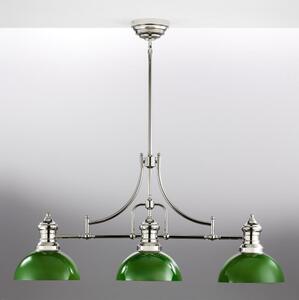 Jupiter 2072 - Lampadario su asta PLATINO 3xE27/15W/230V verde/cromo lucido