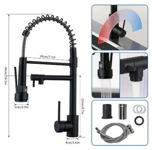 Miscelatore per cucina - SLT-07 - Acciaio inossidabile 304 - Miscelatore monocomando - Acqua calda e fredda - Bocchetta estraibile - Bocchetta girevole flessibile - Colore: SLT-07
