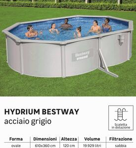 Piscina fuori terra ovale BESTWAY Hydrium Set 3.6x6.1 m