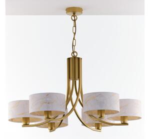 Jupiter 2098 - Lampadario a catena ARTHUR 6xE27/15W/230V bianco/oro/effetto marmo