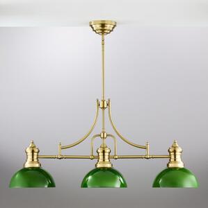 Jupiter 2074 - Lampadario su asta PLATINO 3xE27/15W/230V verde/oro