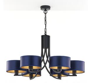 Jupiter 2102 - Lampadario a catena ARTHUR 6xE27/15W/230V blu/nero