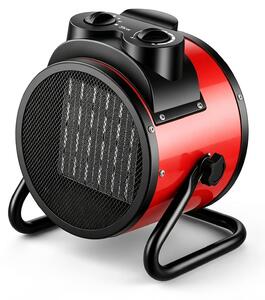 Stufa elettrica a ventilazione, realizzata in Vetroceramica, con una potenza di 2000 watt, dimensioni compatte (8x11x10 cm) e rivestimento in plastica