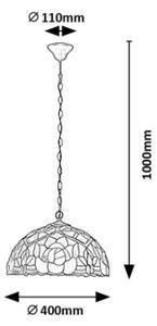 Brilagi - Lampadario in stile Tiffany a catena GARLAN 2xE27/60W/230V