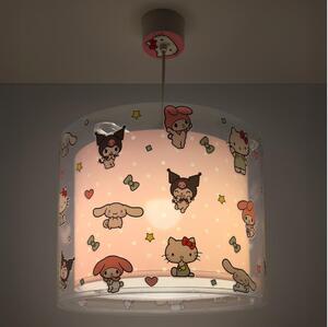 Dalber 41252 - Lampadario per bambini HELLO KITTY&FRIENDS 1xE27/15W/230V rosa