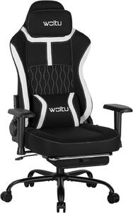 Sedia da gaming WOLTU, sedia per giocatori con braccioli regolabili in 2 dimensioni, ergonomica con supporto lombare: colore nero