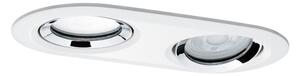 Set di faretti da incasso Paulmann Premium Nova, IP65, orientabili, ovali, LED, 2x7W, 230V, attacco GU10, 51mm, colore bianco con finitura cromata/alluminio