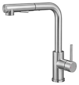 Miscelatore da cucina – Rubinetto estraibile – Due tipi di getto – Acciaio inossidabile 304 – Acqua calda e fredda – Monocomando – Finitura spazzolata