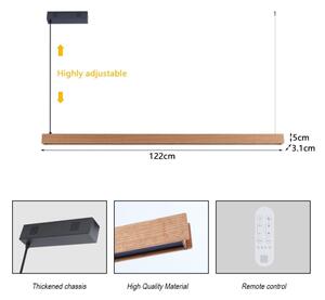 Immax NEO 07303L - Lampada a sospensione LED dimmerabile su cavo MADEIRA 26W/230V Wi-Fi Tuya 122 cm rovere