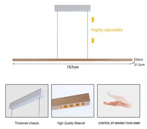 Immax NEO 07310L-LED lampadario dimmerabile a sospensione con cavo e sensore MADEIRA 37W/230V 157 cm frassino