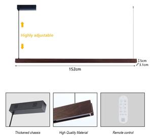 Immax NEO 07301L-LED dimmerabile lampada a sospensione su cavo MADEIRA 33W/230V Wi-Fi Tuya 152 cm noce
