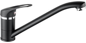 Miscelatore per cucina - Miscelatore per lavello - Design angolato - Girevole a 360° - Acqua calda e fredda - Ottone e acciaio inossidabile - Attacco G3/8 - Nero