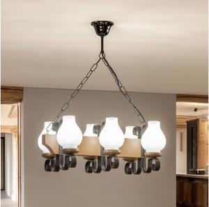 Brilagi - Lampadario a sospensione con catena QUEEN 6xE14/40W/230V faggio/noce