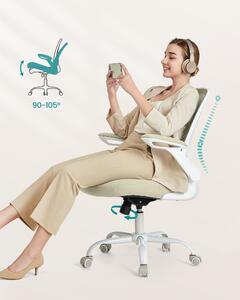 Sedia da scrivania SONGMICS, imbottitura in rete traspirante, Oatmeal Beige
