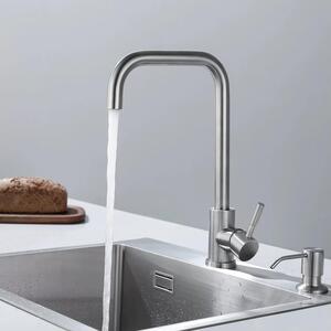 Miscelatore da cucina monocomando – Adatto per acqua calda e fredda – Montaggio monoblocco sul piano di lavoro – Girevole a 360° – Bocchetta alta e curva – Cromato