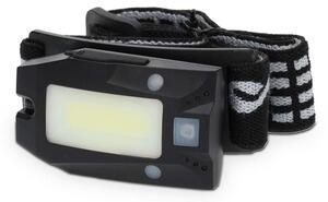 Nedis LHLR05WBK - Lampada frontale a LED dimmerabile ricaricabile con sensore LED/5V 500 mAh IPX4 nera