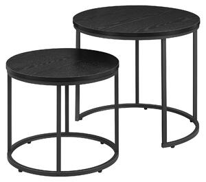 Tavolino Da Salotto - Leobert - Nero/Gambe Nere - Set Da 2