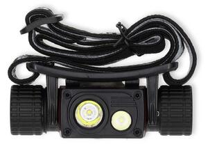 Nedis LHLR10WBK - Lampada frontale ricaricabile dimmerabile a LED, 10W/5V, 2200 mAh, IPX8, nera