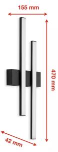 Telefunken - Applique LED da esterno 2xLED/4W/230V IP44 nero