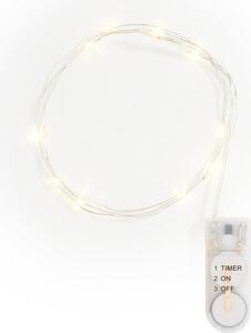 Catena luminosa a LED micro, marca VBS, con timer, 10 LED, lunghezza 110 cm, distanza tra i LED: 10 cm