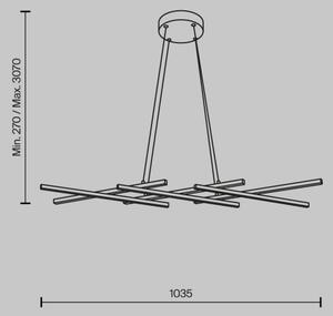 Maytoni MOD244PL-L50BSK - Lampadario LED sospeso su cavo HALO LED/40W/230V, oro