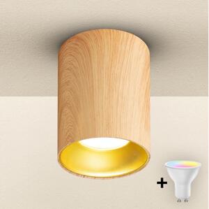 Brilagi - Faretto dimmerabile LED RGBW TRINE 1xGU10/4,8W/230V, finitura rovere