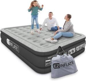 Materasso gonfiabile Kingsize con pompa incorporata - Doppio alto e portatile per il campeggio e viaggio