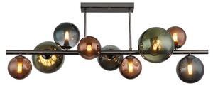 Lampada da soffitto a LED, globi di vetro, bronzo verde petrolio, L 87 cm