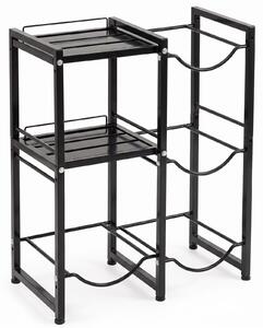 Supporto per dispenser d'acqua Acciaio al carbonio con 2 ripiani e 4 livelli, ideale per riporre bottiglie d'acqua in cucina, ufficio e soggiorno