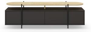 Tavolo TV nero in rovere 160x48 cm Hinoa - Marckeric