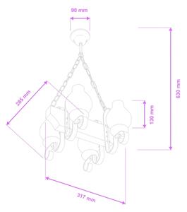 Brilagi - Lampadario a sospensione con catena QUEEN 4xE14/40W/230V faggio/noce