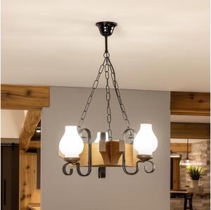 Brilagi - Lampadario a sospensione con catena QUEEN 3xE14/40W/230V faggio/noce