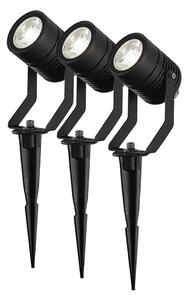 Nedis ZBLOS10RGBW3-SADA Set di 3 lampade LED RGBW dimmerabili per esterni, 3W/230V, IP65, Wi-Fi compatibile con Tuya