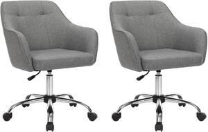 SONGMICS (2 pezzi) Sedia da scrivania, regolabile in altezza, grigio scuro