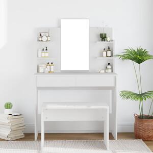 Toeletta con Specchio Bianco 96x40x142 cm