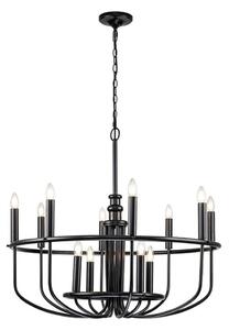 Kichler KL-CAPITOL-HILL12-BLK-Lampadario a catena CAPITOL HILL 12xE14/40W/230V nero