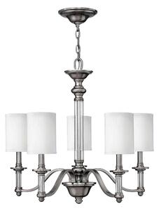 Hinkley HK-SUSSEX5 - Lampadario a sospensione con catena SUSSEX 5xE14/40W/230V, cromo opaco