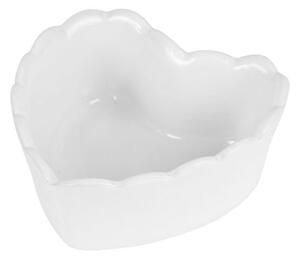 Côté Table Tortiera in Ceramica Mini a forma di Cuore Charlotte 12x12x5h (7 colori) Bianco