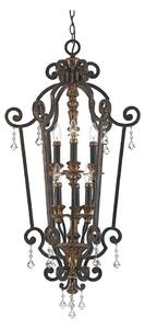 Quoizel QZ-MARQUETTE6-B - Lampadario a sospensione con catena MARQUETTE 6xE14/60W/230V bronzo