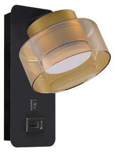 Brilagi - LED Applique con porta USB AURA LUX 1xGX53/30W/230V nero/oro