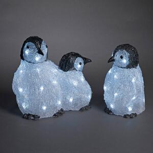 Konstsmide Christmas Famiglia di pinguini a LED in acrilico, set da 3