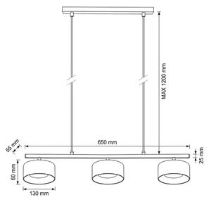 Brilagi - LED Lampada a sospensione con cavo AURA LUX 3xGX53/30W/230V nero/oro